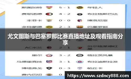尤文图斯与巴塞罗那比赛直播地址及观看指南分享